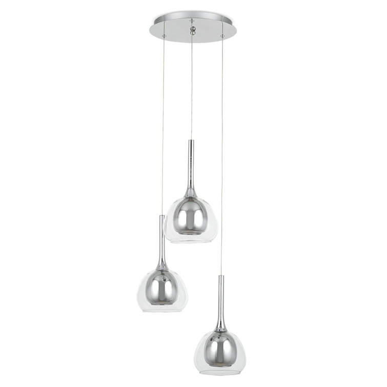 Ebern Designs Glenfield 3 Light Silver Cluster Pendant Wayfair.co.uk